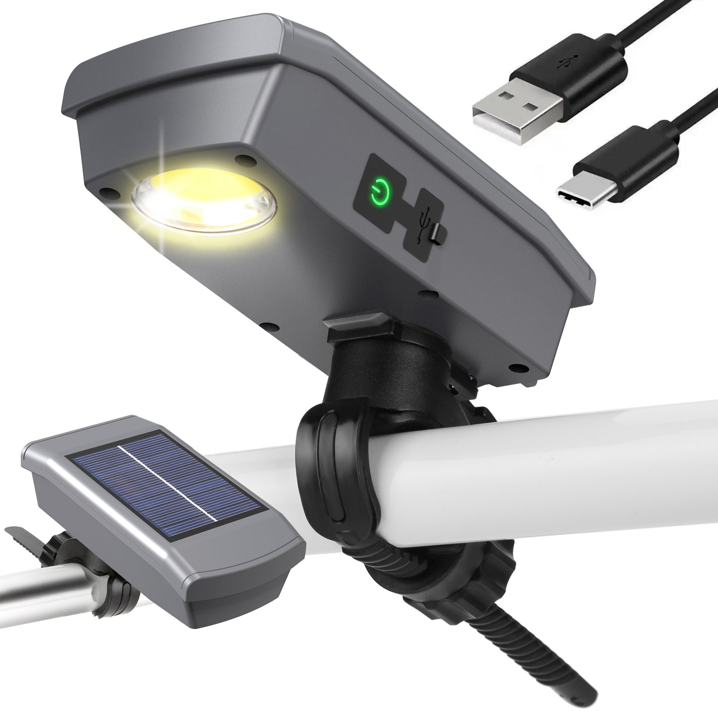 Solar/USB-C Charging Grill Lights for Outdoor Grill,Automatic On/Off LED BBQ Light Designed for All Grills,360° Rotatable,Waterproof and Heat-resistant,Grilling Accessories Gifts for Men