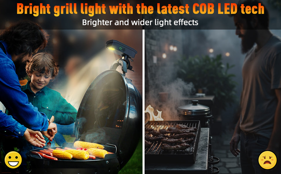 Solar/USB-C Charging Grill Lights for Outdoor Grill,Automatic On/Off LED BBQ Light Designed for All Grills,360° Rotatable,Waterproof and Heat-resistant,Grilling Accessories Gifts for Men