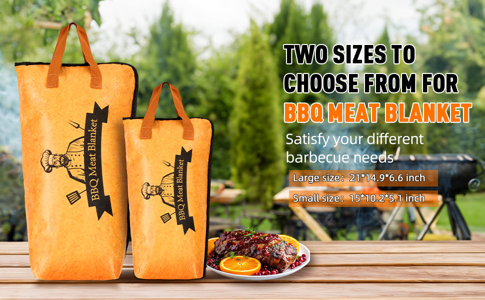 BBQ Blanket for Resting Meat,Smoker Meat Resting Blanket, Rusable Smoker Grilling Meat Insulated Resting Bag with Wide Mouth for Large Brisket/Beef/Pork Shoulders/Turkeys(15inch/21inch)