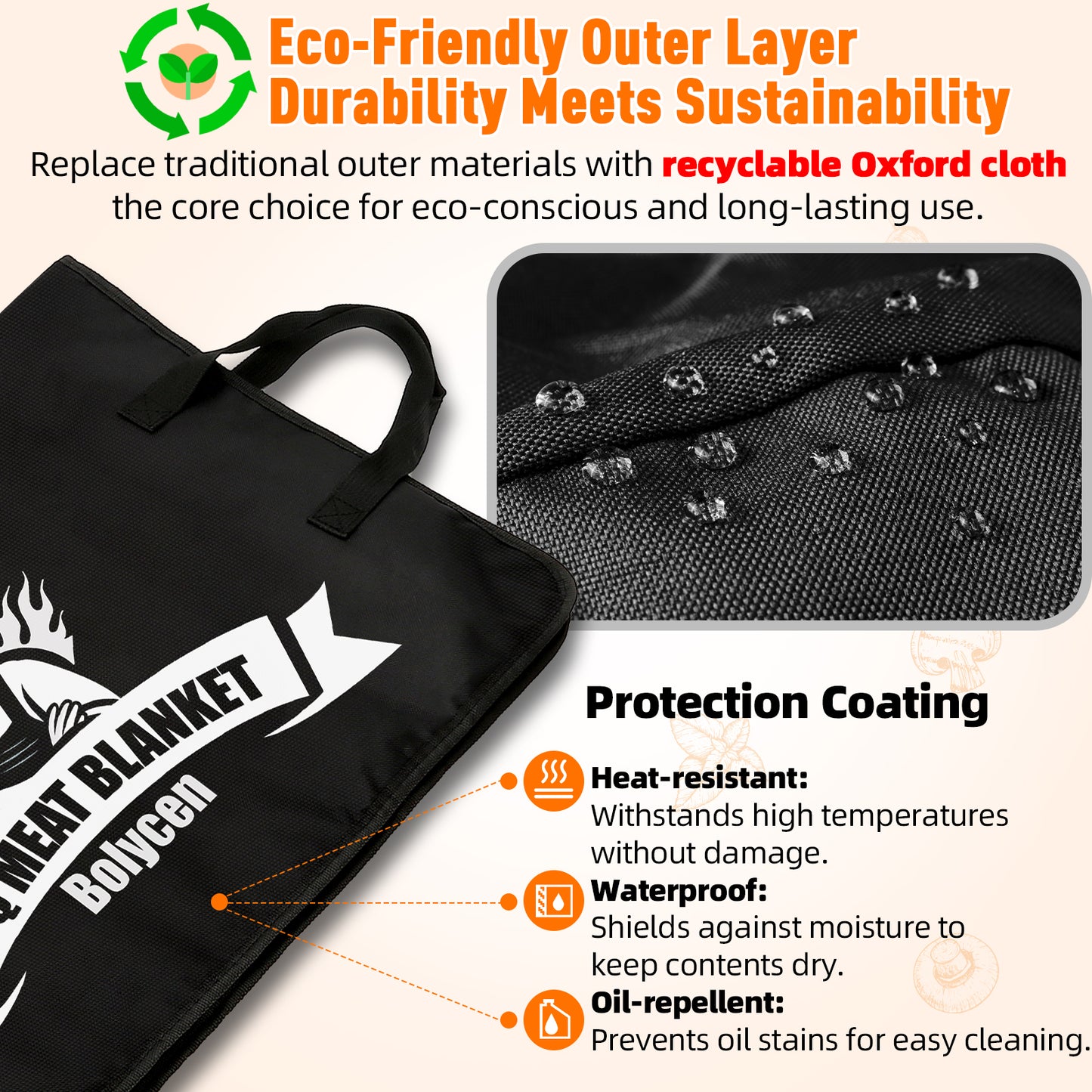 21/23in Black Upgraded Insulated BBQ Blanket for Resting Meat-BBQ Smoker Accessories Gifts for Men Dad Husband-Air Fryer/Kitchen/Camping/Baking/Party Essential-Bag for Brisket/Steak/Pork Shoulder/Turkey