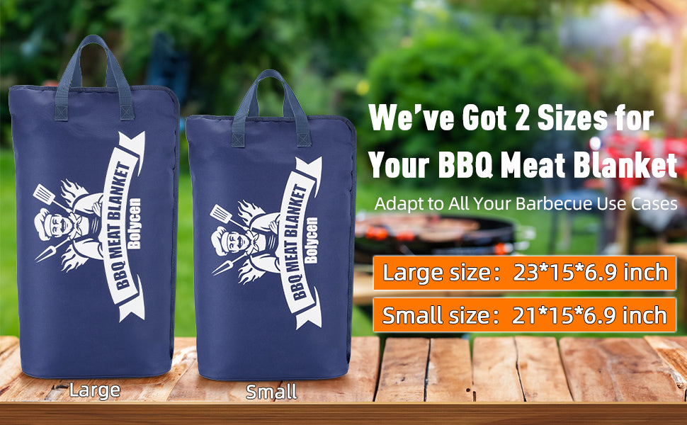 21/23in Blue Upgraded Insulated BBQ Blanket for Resting Meat-BBQ Smoker Accessories Gifts for Men Dad Husband-Air Fryer/Kitchen/Camping/Baking/Party Essential-Bag for Brisket/Steak/Pork Shoulder/Turkey