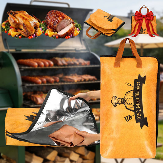 BBQ Blanket for Resting Meat Compatible with Traeger Pitboss Pellet Smoker -BBQ Accessories Meat Insulated Bag for Brisket/Pork Shoulder/Steak -Birthday Anniversary Valentines Day Gift for Men