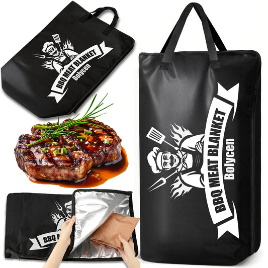 Upgraded Insulated BBQ Blanket for Resting Meat-BBQ Smoker Accessories Gifts for Men Dad Husband-Air Fryer/Kitchen/Camping/Baking/Party Essential-Bag for Brisket/Steak/Pork Shoulder/Turkey