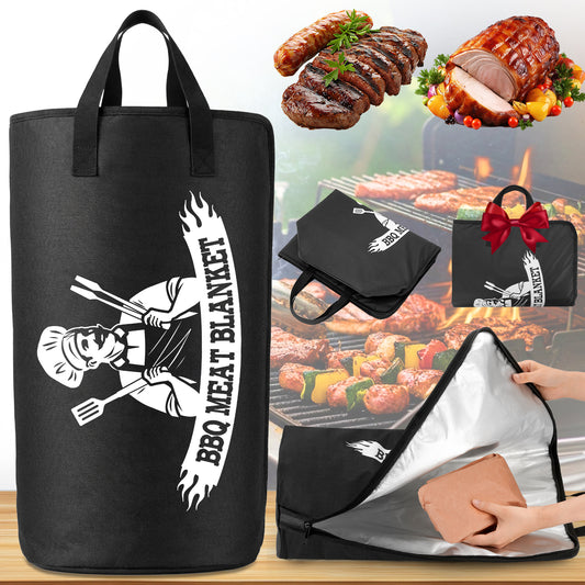 Upgraded BBQ Blanket for Resting Meat - Meat Insulated Bag for Brisket/Pork Shoulder/Steak - Gift for Men Him Dad - Grill BBQ Accessories