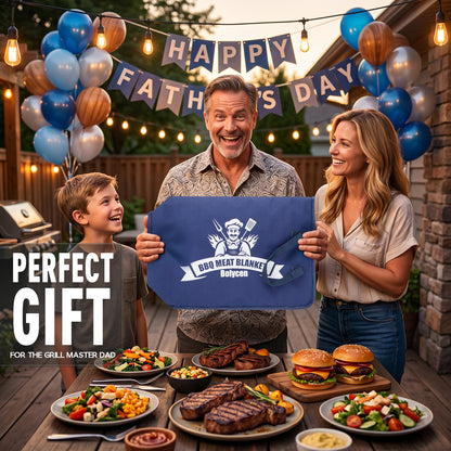 21/23in Blue Upgraded Insulated BBQ Blanket for Resting Meat-BBQ Smoker Accessories Gifts for Men Dad Husband-Air Fryer/Kitchen/Camping/Baking/Party Essential-Bag for Brisket/Steak/Pork Shoulder/Turkey