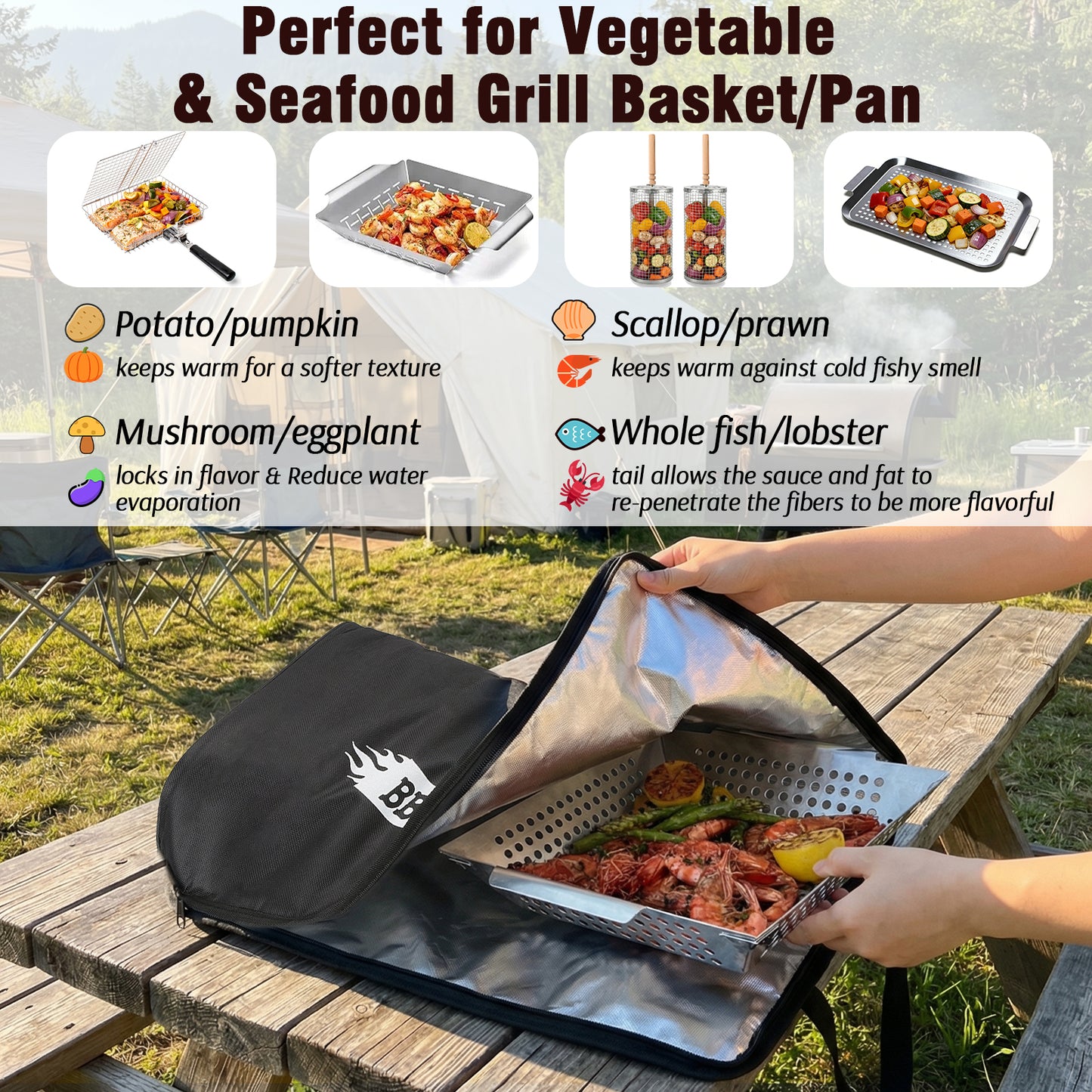 21/23in Black Upgraded BBQ Blanket for Resting Meat - Meat Insulated Bag for Brisket/Pork Shoulder/Steak - Gift for Men Him Dad - Grill BBQ Accessories
