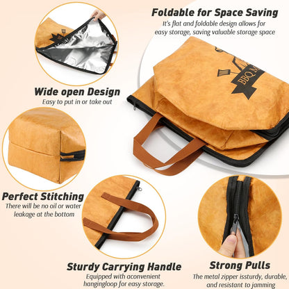 21/23inch BBQ Blanket for Resting Meat Compatible with Traeger Pitboss Pellet Smoker -BBQ Accessories Meat Insulated Bag for Brisket/Pork Shoulder/Steak -Birthday Anniversary Valentines Day Gift for Men