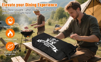 21/23in Black Upgraded Insulated BBQ Blanket for Resting Meat-BBQ Smoker Accessories Gifts for Men Dad Husband-Air Fryer/Kitchen/Camping/Baking/Party Essential-Bag for Brisket/Steak/Pork Shoulder/Turkey