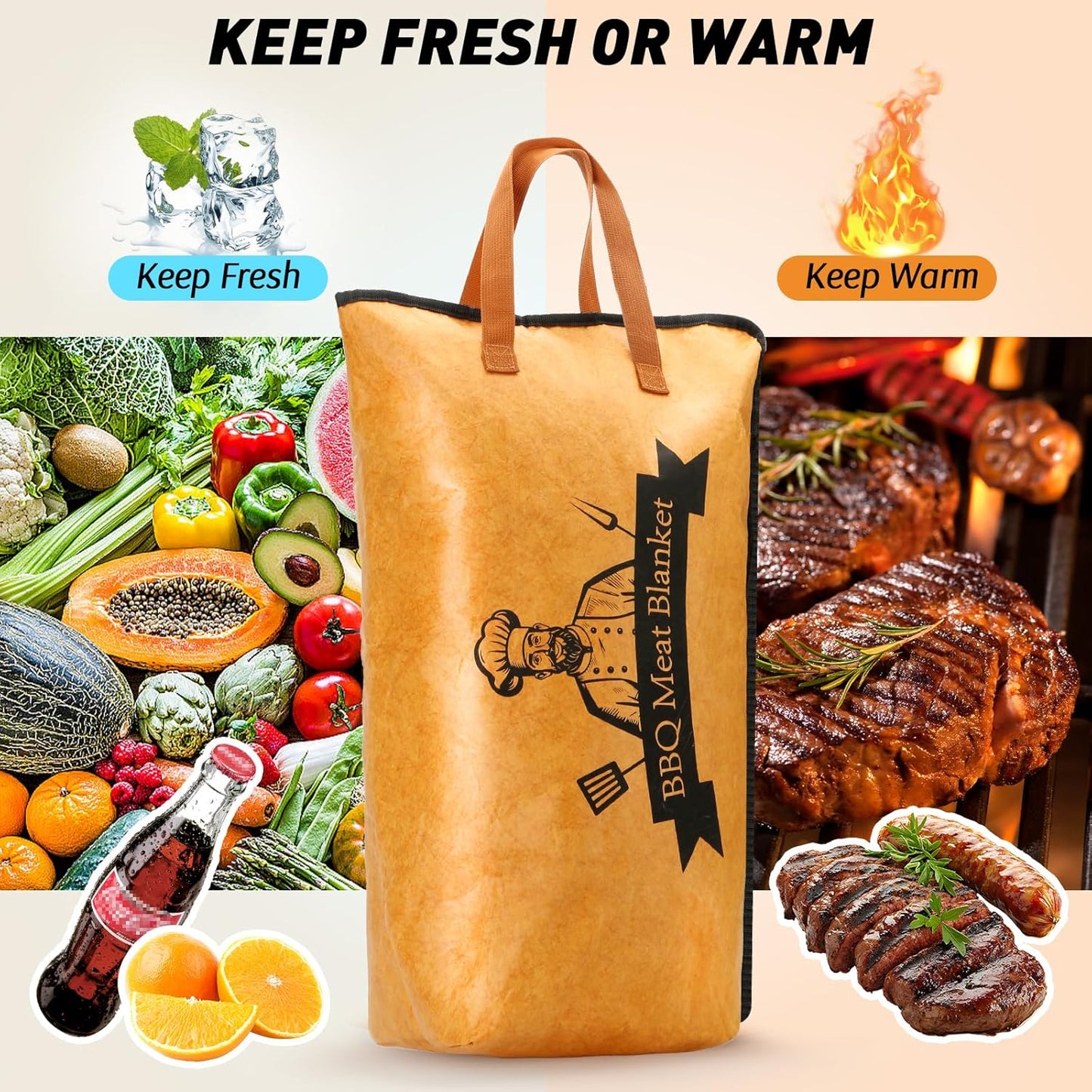 21/23inch BBQ Blanket for Resting Meat Compatible with Traeger Pitboss Pellet Smoker -BBQ Accessories Meat Insulated Bag for Brisket/Pork Shoulder/Steak -Birthday Anniversary Valentines Day Gift for Men