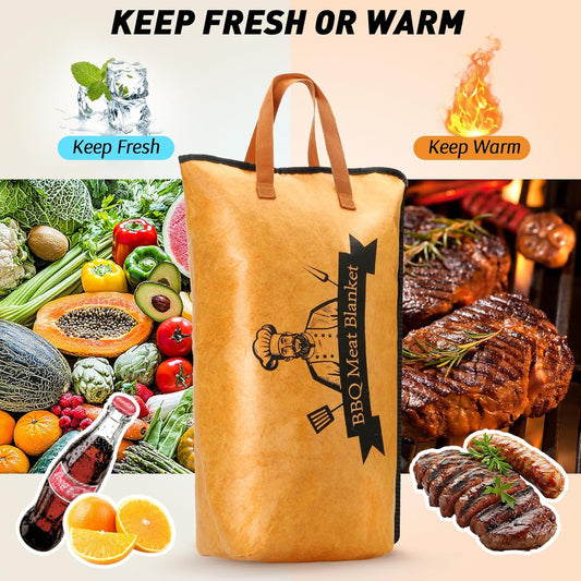 21/23inch BBQ Blanket for Resting Meat Compatible with Traeger Pitboss Pellet Smoker -BBQ Accessories Meat Insulated Bag for Brisket/Pork Shoulder/Steak -Birthday Anniversary Valentines Day Gift for Men