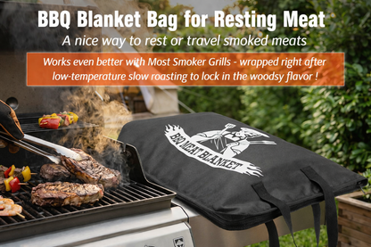 21/23in Black Upgraded BBQ Blanket for Resting Meat - Meat Insulated Bag for Brisket/Pork Shoulder/Steak - Gift for Men Him Dad - Grill BBQ Accessories