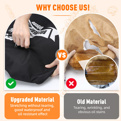21/23in Black Upgraded Insulated BBQ Blanket for Resting Meat-BBQ Smoker Accessories Gifts for Men Dad Husband-Air Fryer/Kitchen/Camping/Baking/Party Essential-Bag for Brisket/Steak/Pork Shoulder/Turkey
