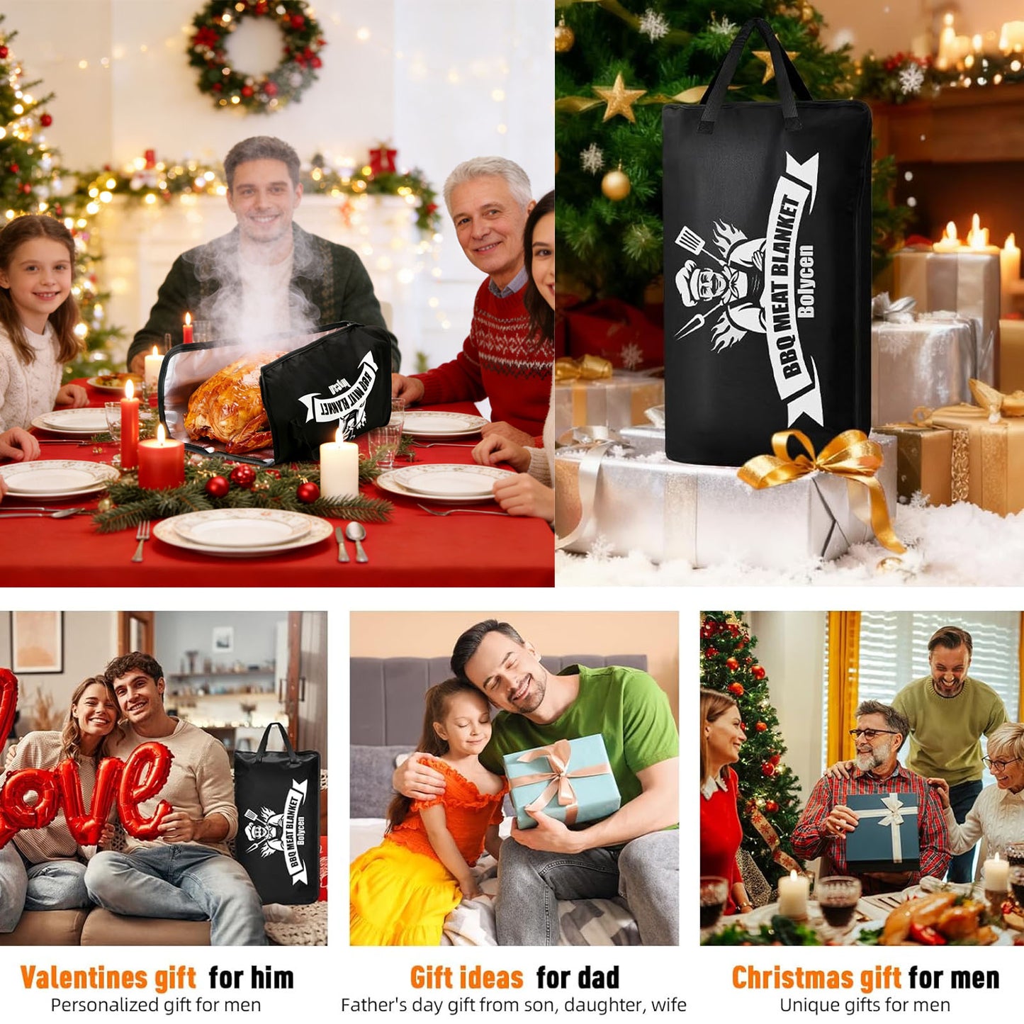 21/23in Black Upgraded Insulated BBQ Blanket for Resting Meat-BBQ Smoker Accessories Gifts for Men Dad Husband-Air Fryer/Kitchen/Camping/Baking/Party Essential-Bag for Brisket/Steak/Pork Shoulder/Turkey